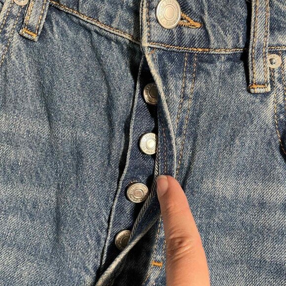 Free People New Dawn Flare Jeans Womens 25 Blue Denim High Rise Button Fly - Picture 8 of 15